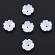 樹脂模造パールビーズキャップ  5花びら  花  ホワイト  7.5x8x2.5mm  穴：1mm RESI-N036-02A-06-4