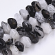 Chapelets de perles en quartz rutile noir naturel G-R462-11-1