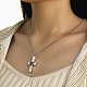 Croce di strass con collana di ceneri di urna a cuore BOTT-PW0011-01D-3