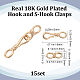 Beebeecraft 15Pcss Brass Hook and S-Hook Clasps KK-BBC0009-36-2