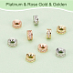 PandaHall Elite 30Pcs 3 Colors Brass Micro Pave Cubic Zirconia Beads KK-PH0005-92-4