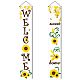 CREATCABIN Welcome Home Banner Hanging Porch Sign Sunflower Bee Summer Style for Office Indoor Outdoor Holiday Party Halloween Xmas Welcome Decorations 11.8 x 70.8 Inch HJEW-WH0011-20J-1