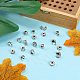 PandaHall Elite 20 pcs Alloy European Beads Dangle Pendant Charms Metal Spacer Beads with 20 pcs Silicone O-Ring Stoppers Fit Snake Style Charm Bracelet PDLC-PH0001-02AS-6