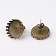 Nickel Free Brass Stud Earring Settings KK-J181-08AB-NF-2