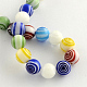 Handmade Millefiori Glass Round Beads Strands LK-R004-94-2