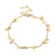 Coeur en laiton et abs en plastique perlé bracelets de chaîne à maillons pour femmes BJEW-G672-07G-1