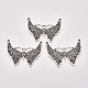 Gran mariposa bases colgante de diamante de imitación de estilo tibetano TIBEP-EA672YKG-AS-FF-2