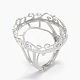 925 componentes de anillo de dedo de garra de diamante de imitación de plata esterlina STER-E061-51P-5