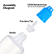 ペットボトルのキャップに恩恵を与える  スポイトヘッド付き  透明プラスチック漏斗ホッパー  2ml使い捨てプラスチックスポイトおよびプラスチック接着剤ボトル  ミックスカラー DIY-BC0010-50-5