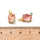 Овальные латунные микро проложить Цирконом подвески KK-L237-020G-03-2