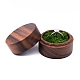 Cajas redondas de almacenamiento de anillos de madera. PW-WG32375-05-1