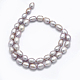 Fili di perle di perle d'acqua dolce coltivate naturali PEAR-F007-85-01-3