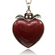 Antique Silver Plated Alloy Resin Heart Pendants PALLOY-J249-01AS-1