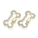 Brass Micro Pave Cubic Zirconia Screw Carabiner Lock Charms ZIRC-N039-011A-NF-1