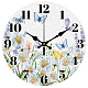 CHGCRAFT 12inch Daisies Wall Clock Silent Wooden Round Clock Battery Operated Flower Wall Clock for Home Decor Living Room Kitchen Office HJEW-WH0059-006-1