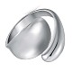 Rhodinierter 925-Sterlingsilber-Twist-Ring mit offener Manschette für Damen JR909A-1