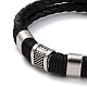 Retro Leather Braided Cord Bracelet for Men X-BJEW-A039-01B-2