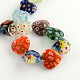 Heart Handmade Millefiori Glass Beads Strands LK-R004-66-2