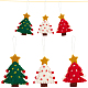 Craspire 6 個 3 色フェルトクリスマスミトン手の装飾クリスマスツリーとスターフェルト生地ペンダント装飾クリスマスハンギングオーナメントフェルト工芸品パーティーアクセサリー HJEW-CP0001-10-1