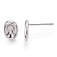 Rhodium Plated 925 Sterling Silver Stud Earrings STER-T004-38P-3