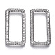 Brass Micro Pave Cubic Zirconia Linking Rings ZIRC-T013-18P-NF-1