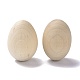 Uova di legno in bianco non finite del mestiere di pasqua WOOD-I006-02-2