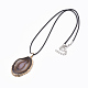 Dyed Natural Brazilian Agate Pendant Necklaces G-T104-10-2