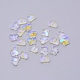Perles en verre electroplate transparent  GLAA-P037-02A-AB04-1
