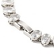 Clear Cubic Zirconia Oval Link Chain Necklace NJEW-E074-02P-4