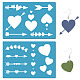 Gorgecraft 2 stili cuore gioielli modello di forma cupido arco freccia stencil 5x3.5 dot orecchini modelli riutilizzabili amore design dei gioielli stencil per la pittura taglio della pelle orecchini creazione di gioielli artigianato DIY-WH0359-033-1