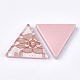 樹脂カボション  レース付き  三角形  ピンク  36.5x41x7.5mm X-RESI-S377-20E-2