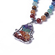Natural & Synthetic Gemstone and Synthetic Turquoise Pendant Necklaces NJEW-G324-A10-2