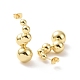 Boucles d'oreilles à clous torsadés en perles rondes en laiton pour femmes EJEW-G332-05G-2