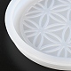 カップマットシリコンモールド  レジン型  UVレジン用  エポキシ樹脂ジュエリー作り  万華鏡の模様とフラットラウンド  ホワイト  90x10mm DIY-P019-09-3