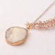 Natural Drusy Agate Pendant Necklaces NJEW-JN01113-03-2