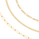 Sunnyclue 3шт 3 стиля 304 цепочки ожерелья из нержавеющей стали STAS-SC0002-76G-1