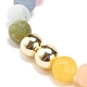 Bracelet extensible à perles rondes en pierres précieuses naturelles et synthétiques pour femme BJEW-JB08371-4