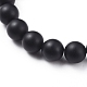 Natural Black Agate(Dyed) Beads Stretch Bracelets BJEW-JB04794-3