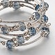Plusieurs boucles verre bracelets perles wrap BJEW-JB02043-3