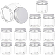 BENECREAT 12 Pack 2oz/60ml Column Plastic Clear Storage Containers Jars Organizers with Aluminum Screw-on Lids CON-BC0004-87-1