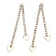 Brass Pave Rhinestone Chain with Heart Big Pendants KK-N216-420-03LG-2