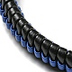 5 pulsera de cordón de cuero sintético trenzado ajustable de 5 estilos con cordón encerado para hombres BJEW-F458-11-4