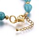 Synthetic Turquoise Stretch Charms Bracelets BJEW-O168-11G-4