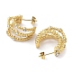 Real 18K Gold Plated 304 Stainless Steel Stud Earrings with Rhinestone EJEW-L267-004G-01-2