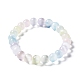 Bracelet extensible en perles rondes en sélénite naturelle teint en couleur macaron X-BJEW-D024-01-1