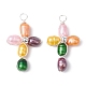 Colgantes de perlas cultivadas de agua dulce naturales teñidas PALLOY-JF02230-02-1