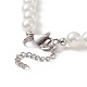 Collana da donna con croce in onice nero naturale e perle finte acriliche NJEW-JN04218-3