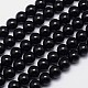 Rondmaline noire naturelle chapelets de perles rondes G-I160-01-8mm-1