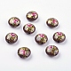 Perles de résine imprimées de fleurs RESI-E010-A08-2