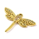 Ion Plating(IP) Real 18K Gold Plated 304 Stainless Steel Rhinestone Pendants STAS-P341-06G-01-2